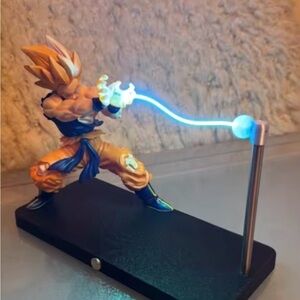 New Dragon Ball z super sayian goku kamehameha light up statue toy collectible
